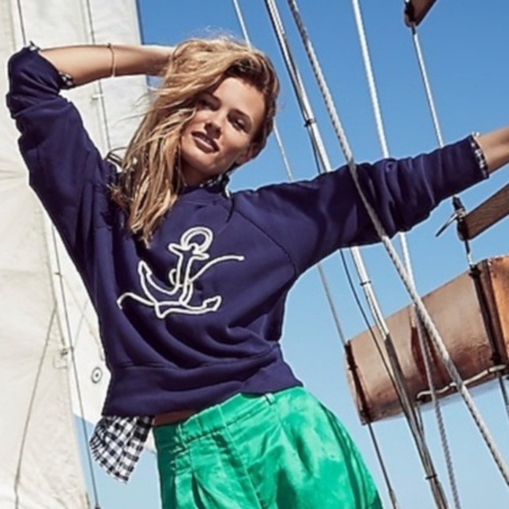 J. Crew Anchor Sweatshirt Original Cotton Terry 2X